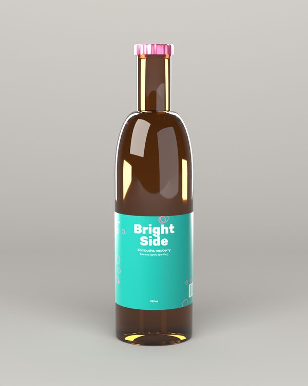 Bright Side kombucha packaging