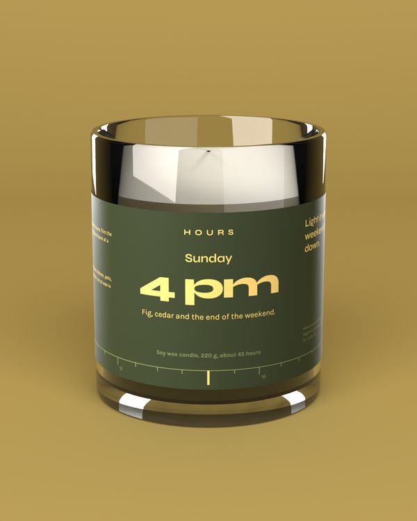 Hours soy candle packaging