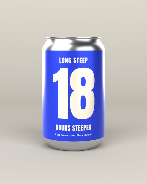 Long Steep cold brew can packaging