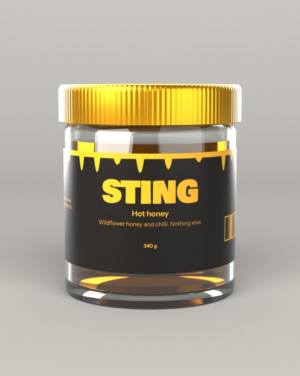 Sting hot honey packaging