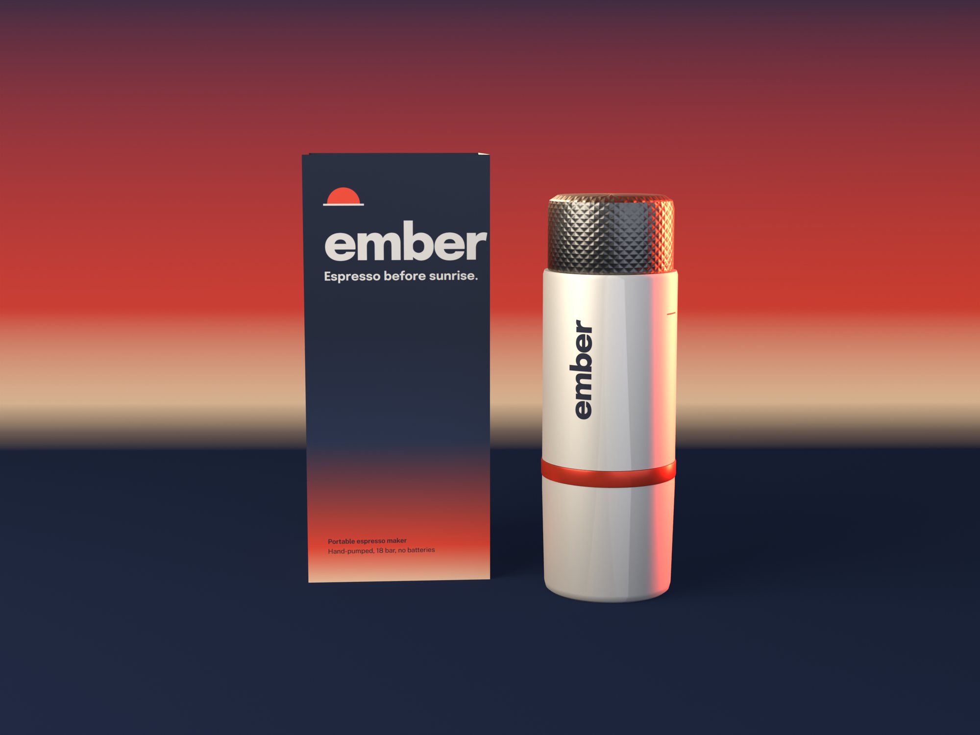 Ember beside its sleeved box